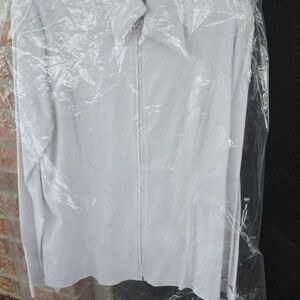 Horse Tales Elegant White Women's Blouse With Zipper